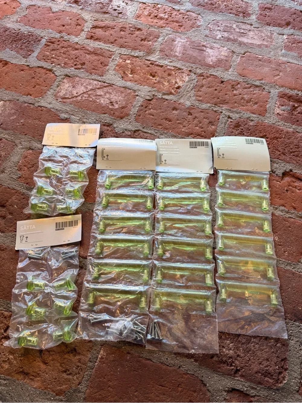 IKEA Lime Green Cabinet Pull Handles - Pack of Metal Drawer Pulls
